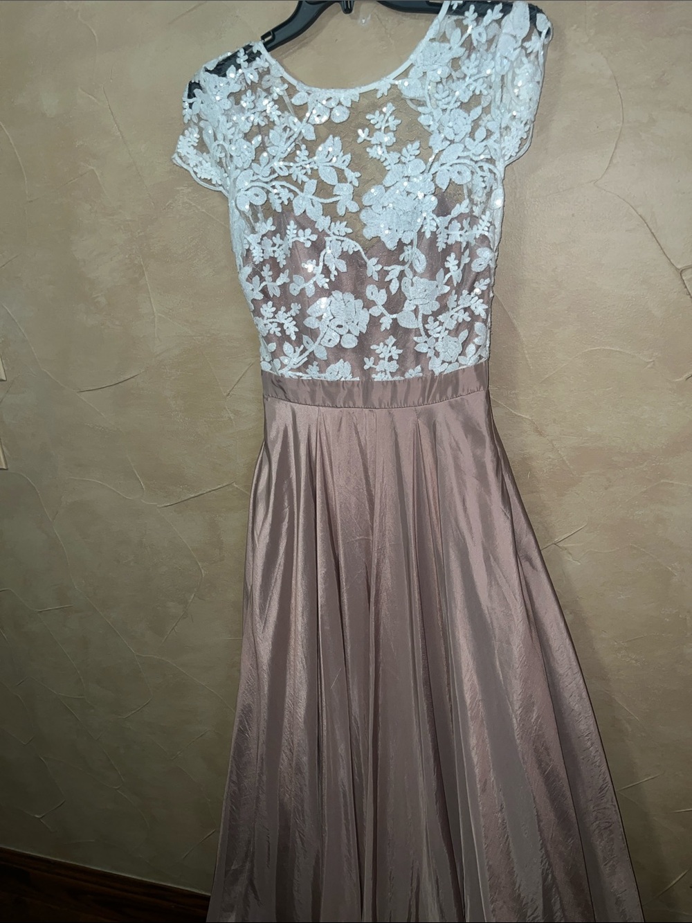 Windsor White Lace & Blush Maxi Dress